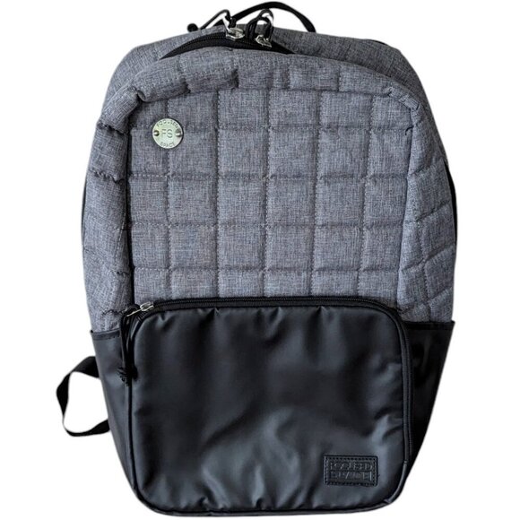 Focused Space Gray Quilted Black Zipper Backpack - Picture 1 of 5